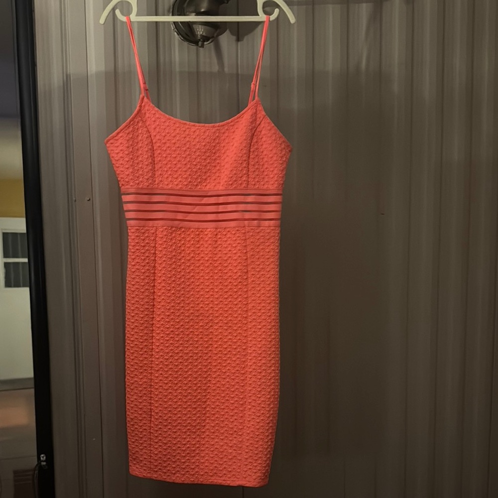 Sans Souci Orange Spaghetti Strap Bodycon Mini Dress